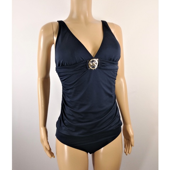 Michael Kors Navy Blue 2PC Swimsuit - Picture 3 of 4